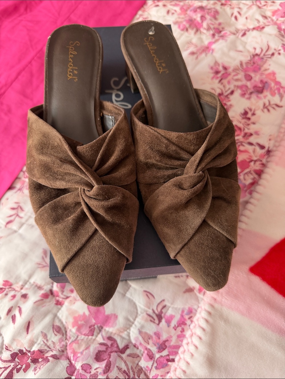 Splendid Brown Suede Knot-Front Mule - Picture 2 of 11